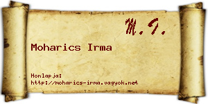 Moharics Irma névjegykártya
